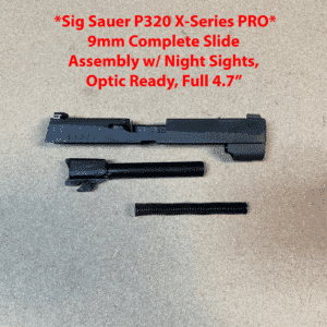Sig Sauer P320 X-Series 9mm complete slide assembly, optic ready with full 4.7-inch Pro TCM stock.