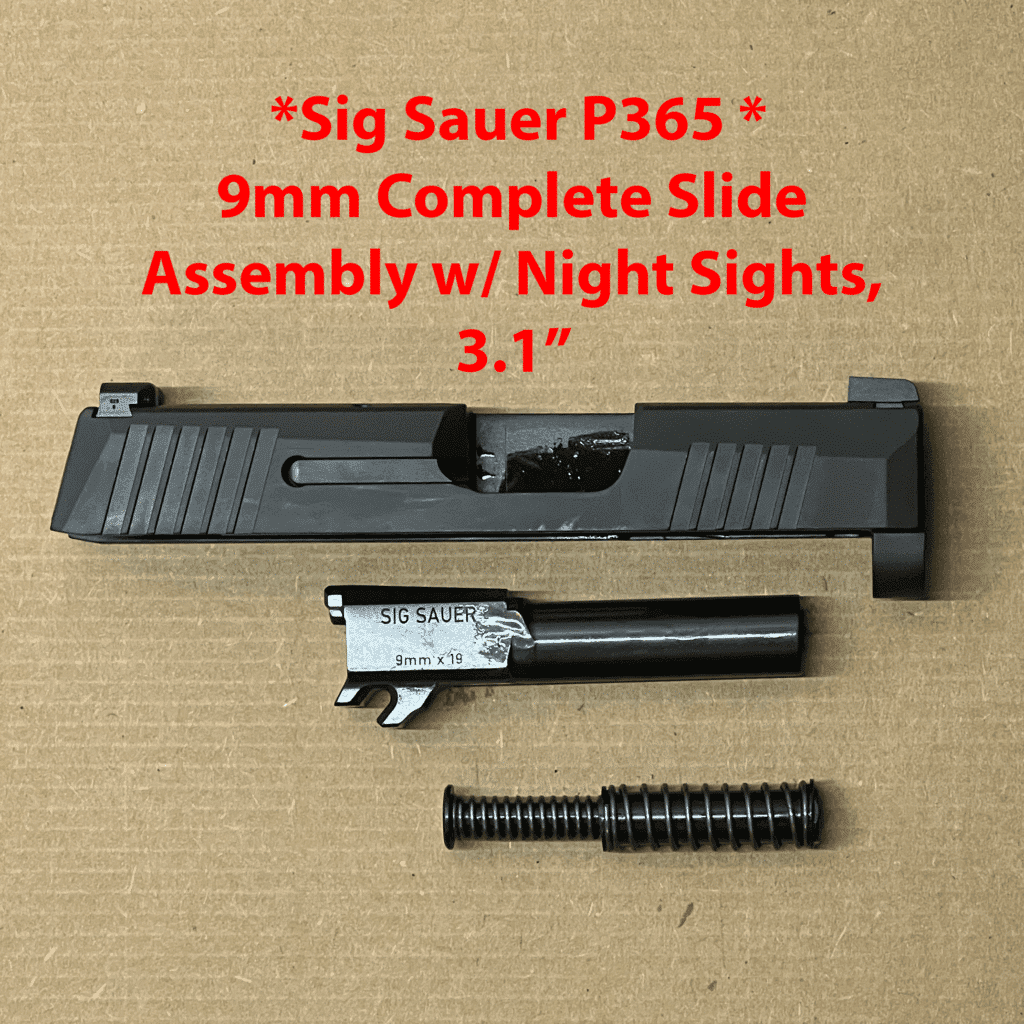 Sig Sauer P365 9mm Complete Slide Assembly With Barrel, Night Sights, 3 ...