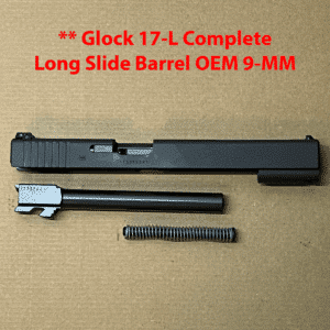 Glock 17 L long slide barrel OEM 9mm kit for Gen 3, 4, 17, 22, 31, 34 models.