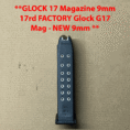 Brand new GLOCK 17 OEM magazine, 17 round capacity for 9mm ammunition.