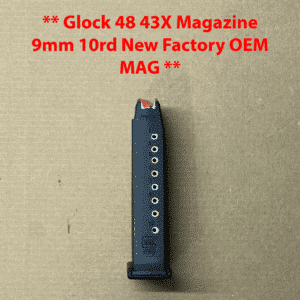 New Glock 43X 48 10-Round OEM Magazine for 9mm, compatible with G43X and G48 models.