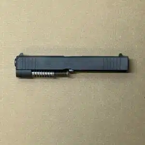 Glock 48 upper assembly slide with recoil spring, factory OEM, matte black finish.