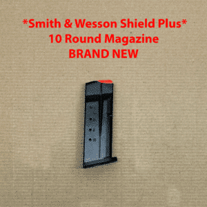 Compact 10-round magazine for Smith & Wesson MP9 Shield Plus, OEM quality and design.