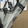 Close-up of Smith Wesson MP9 M20 full-size firearm with metal lower frame and safety features.