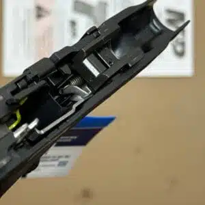 Smith Wesson Mp9 Shield Plus Comp Carry Oem Factory Lower Frame New Tcm Stock 3 Close-up of Smith & Wesson MP9 Shield Plus OEM factory lower frame and TCM stock components.