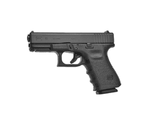 Modern semi-automatic pistol with ergonomic design, polymer frame, and tactical features for versatile use.
