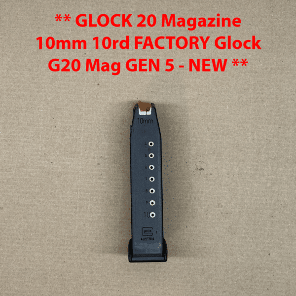 Glock Factory Magazine OEM – For Glock G20 Gen 5 – 10mm – 10 Round – NEW - 74058