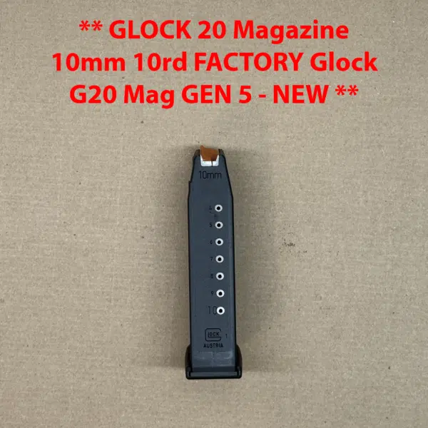 Glock Factory Magazine OEM – For Glock G20 Gen 5 – 10mm – 10 Round – NEW - 74058