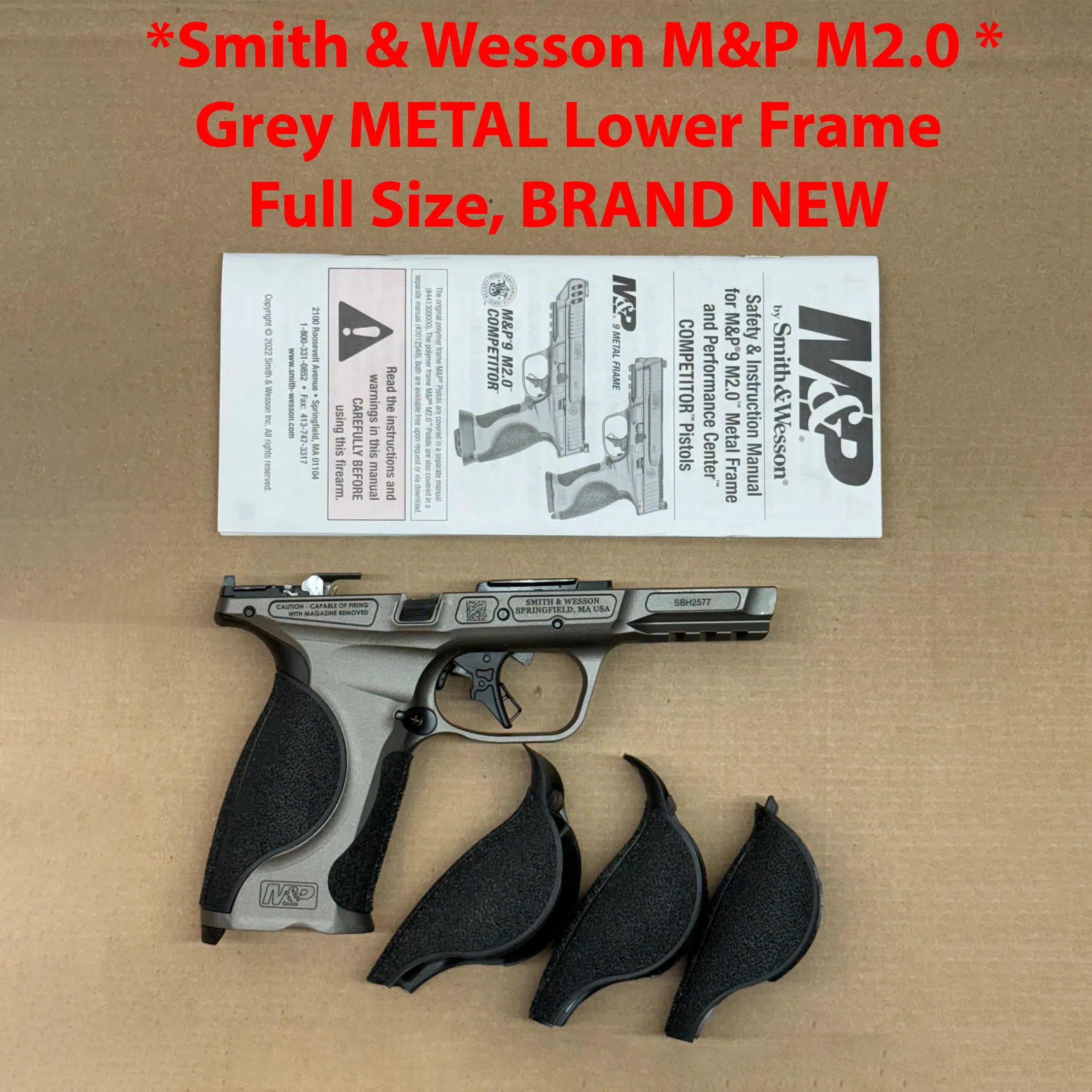 Smith & Wesson M&P9 M2.0 Carry Full Size OEM Factory Grey Metal Lower Frame NEW – 14161
