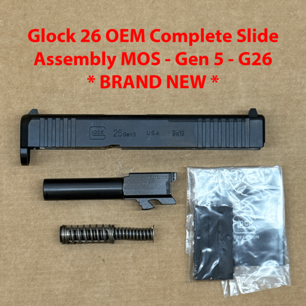 Glock 26 Gen 5 MOS OEM Complete Slide, Barrel & Recoil Spring – BRAND NEW