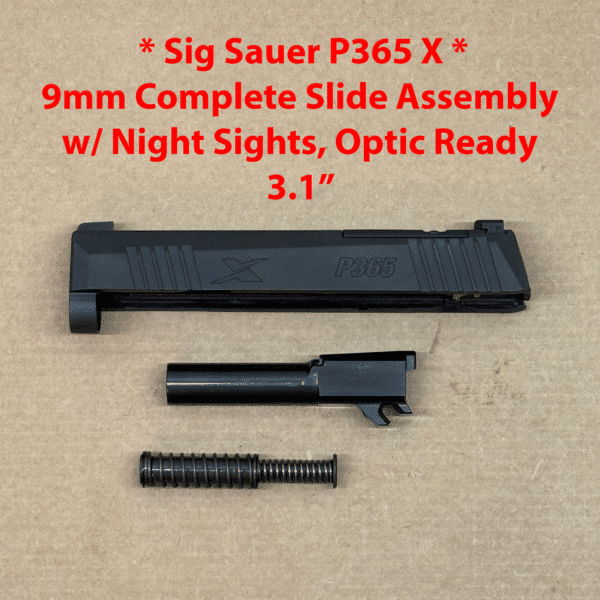 Sig Sauer P365X 9mm Complete Slide Assembly with Barrel, Optic Ready, Night Sights, 3.1"