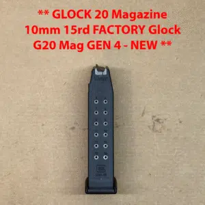 Glock Factory Magazine OEM – For Glock G20 Gen 4 – 10mm – 15 Round – NEW – MF20015