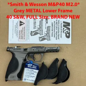Smith & Wesson M&P40 M2.0 Full Size OEM Lower Frame – Grey Metal Factory Grip Module – NEW – 14165