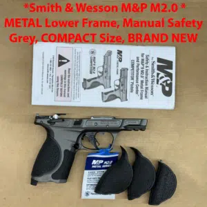 Smith & Wesson M&P9 M2.0 Compact OEM Grey Metal Lower Frame w/ Manual Safety – Factory NEW – 14106