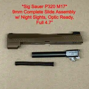 Sig Sauer P320 M17 9mm Complete Slide Assembly w/ Night Sights, Optic Ready, Full 4.7" - Coyote FDE