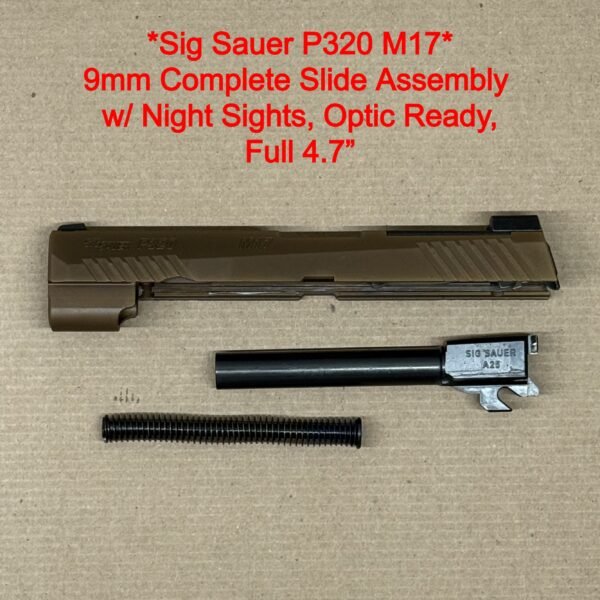 Sig Sauer P320 M17 9mm Complete Slide Assembly w/ Night Sights, Optic Ready, Full 4.7" - Coyote FDE
