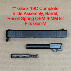 Glock 19C Gen V OEM Complete Compensated Slide Assembly – Barrel & Recoil Spring – 9mm Kit NEW