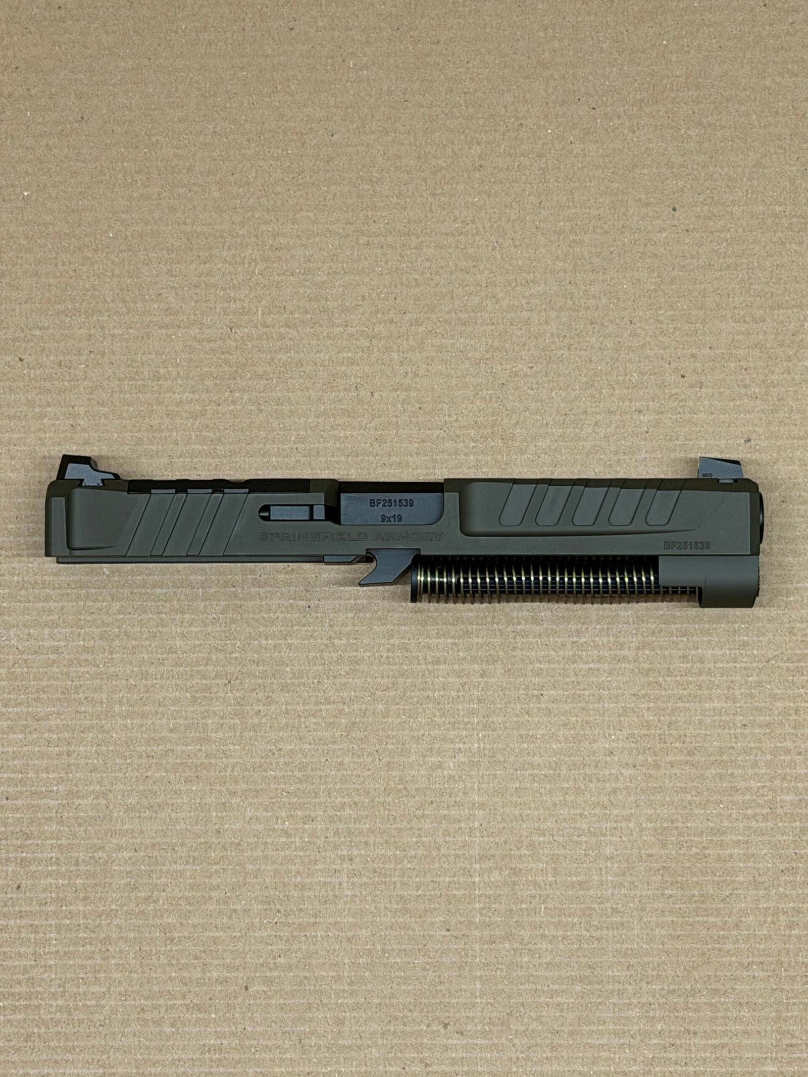 Springfield Echelon OEM Complete Slide OD Green – Barrel & Recoil Spring – 9mm Optic Ready – Factory NEW - Image 5