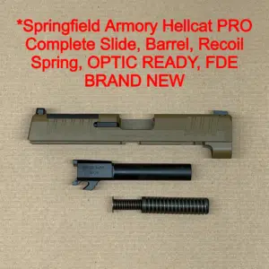 Springfield Hellcat Pro 9mm OEM Complete Slide Assembly FDE Optics Ready NEW