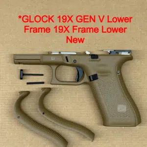 GLOCK 19X Gen V OEM Factory Lower Frame – Coyote Tan FDE Factory Parts NEW