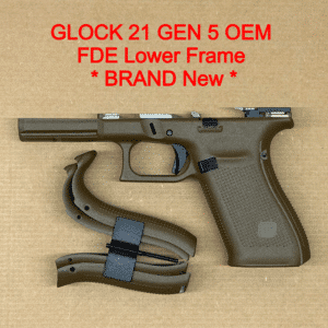 Glock 21 Gen 5 OEM Lower Frame – FDE Factory .45 ACP Grip Module – NEW