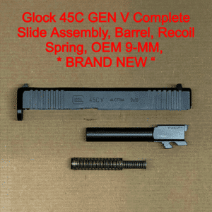 Glock 45C V Gen V OEM Complete Ported Slide Upper Assembly – 9mm – Factory Black – NEW