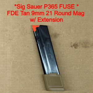 Sig Sauer OEM P365 Fuse 21 Round Magazine FDE Tan w Extension NEW 8901595