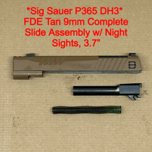 Sig Sauer P365 DH3 OEM Complete Slide 3.7 FDE Tan Night Sights NEW