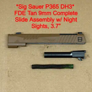 Sig Sauer P365 DH3 OEM Complete Slide 3.7 FDE Tan Night Sights NEW