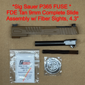 Sig Sauer P365 Fuse 9mm Complete Slide Assembly 4.3 FDE Optic Cut New