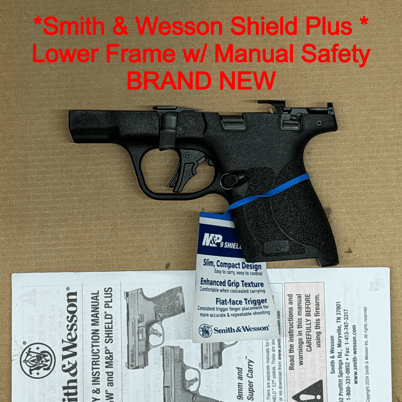 Smith & Wesson M&P9 Shield Plus Comp Carry OEM Factory Lower Frame – Manual Safety – NEW