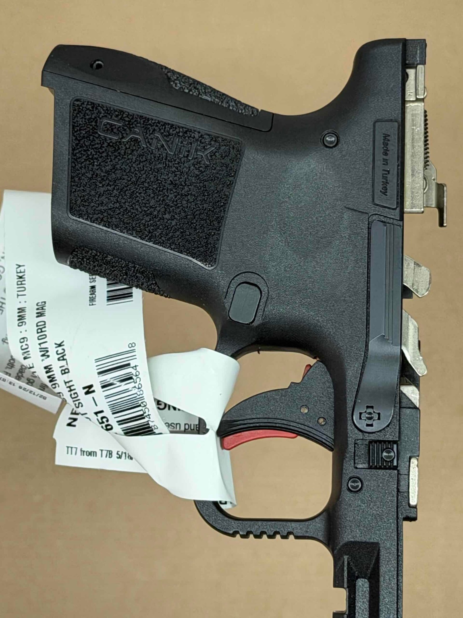 NEW - FACTORY Canik Mete MC9 9mm Lower Frame Assembly Grip Module Micro Compact Black - Image 5