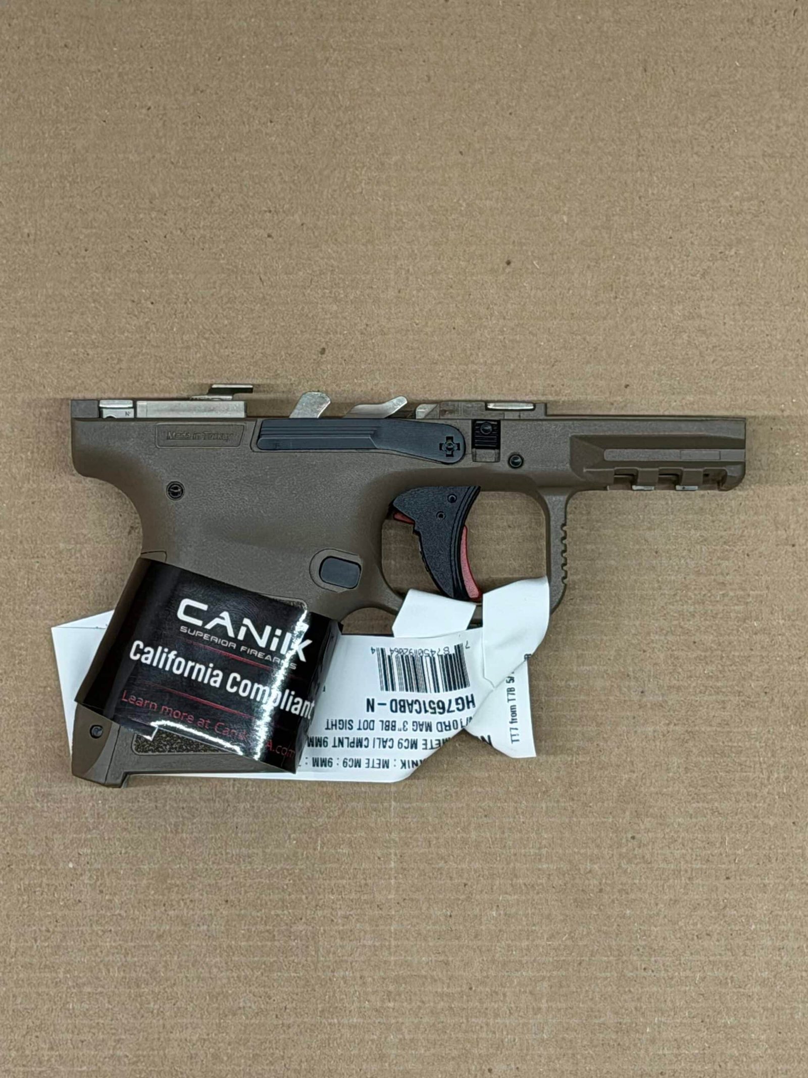 NEW - FACTORY Canik Mete MC9 9mm Lower Frame Assembly Grip Module Micro Compact FDE - Image 2