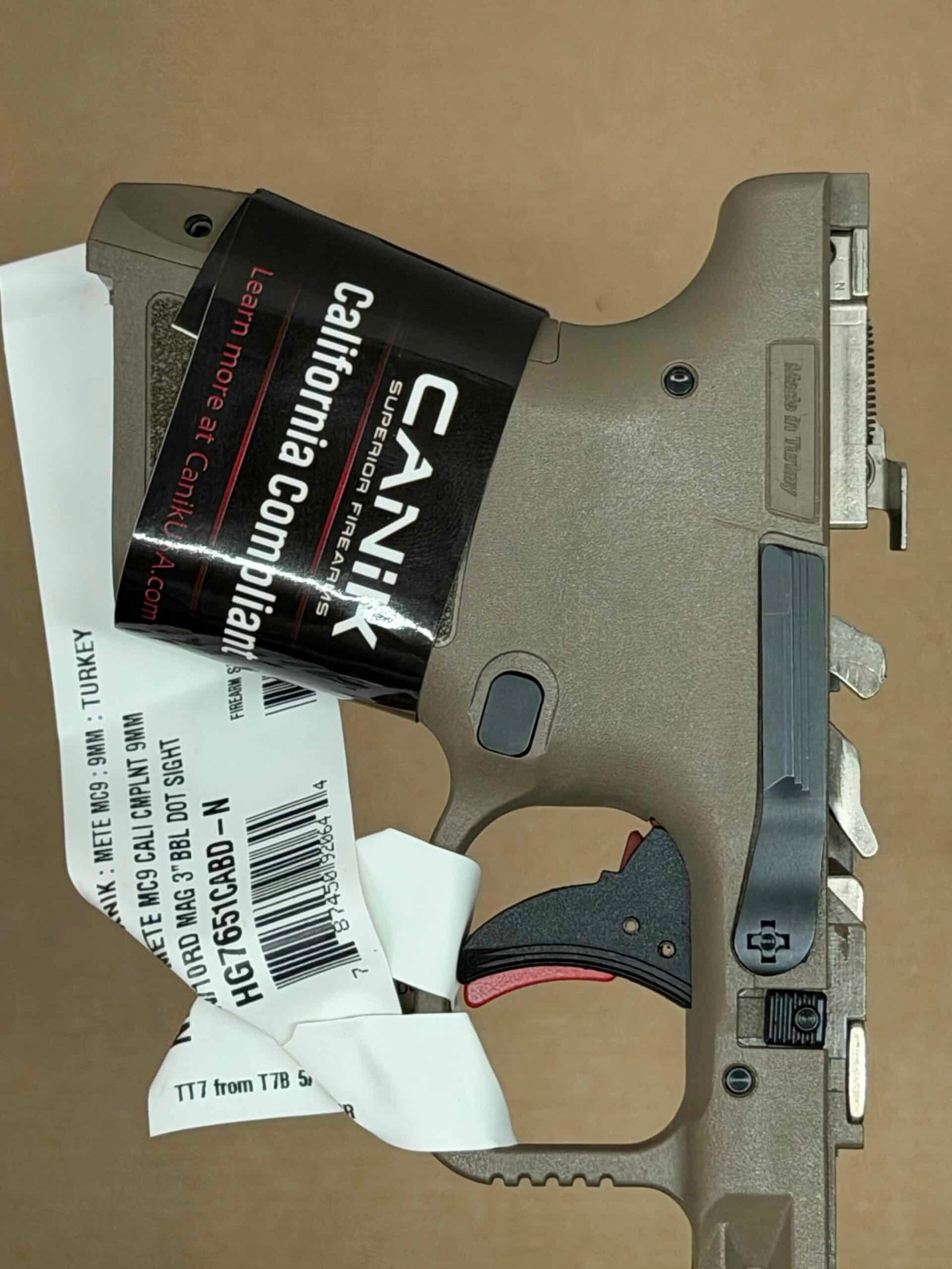 NEW - FACTORY Canik Mete MC9 9mm Lower Frame Assembly Grip Module Micro Compact FDE - Image 5