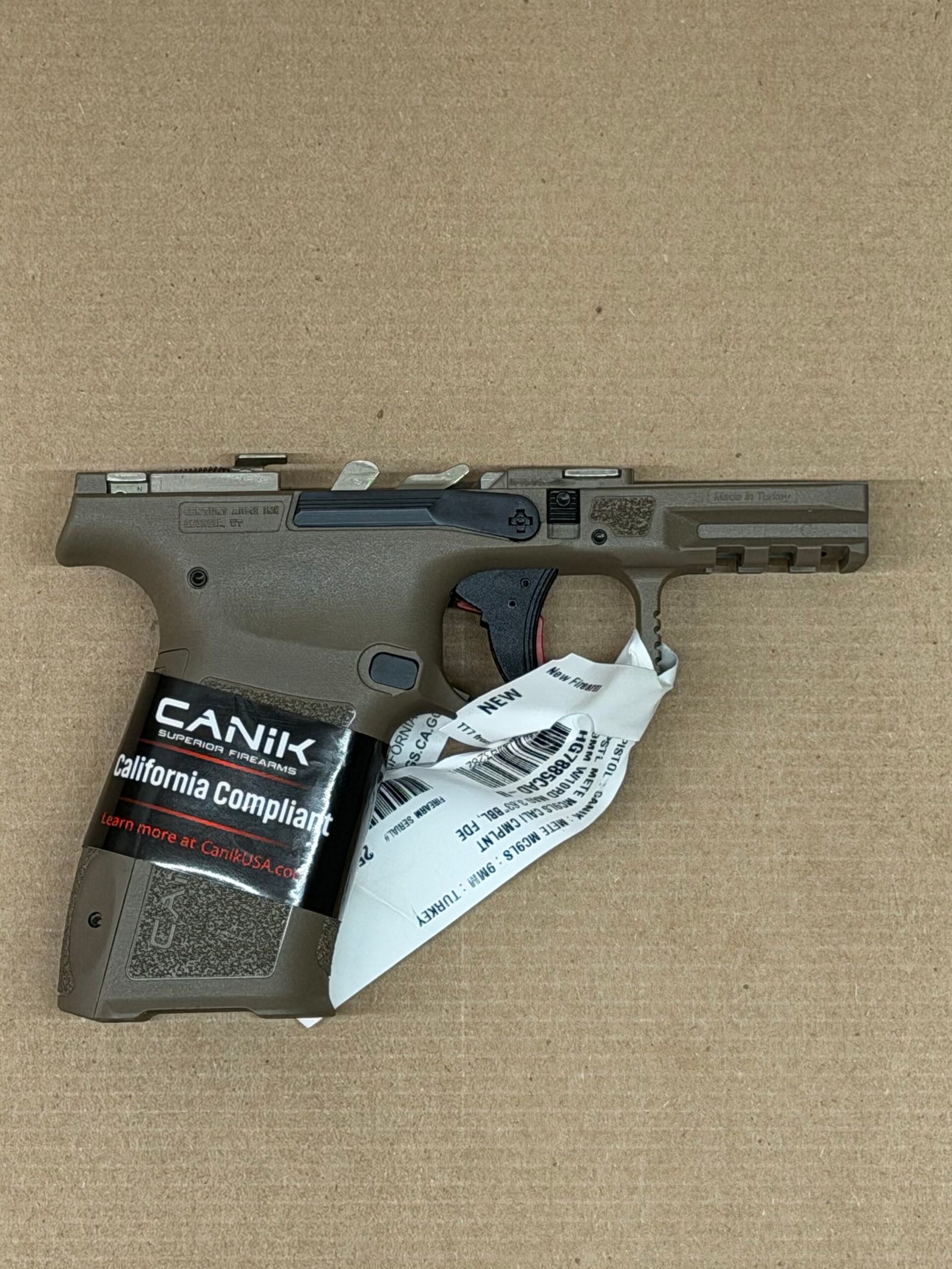 NEW - FACTORY Canik Mete MC9L 9mm Lower Frame Assembly CA Compliant Sub Compact FDE - Image 2