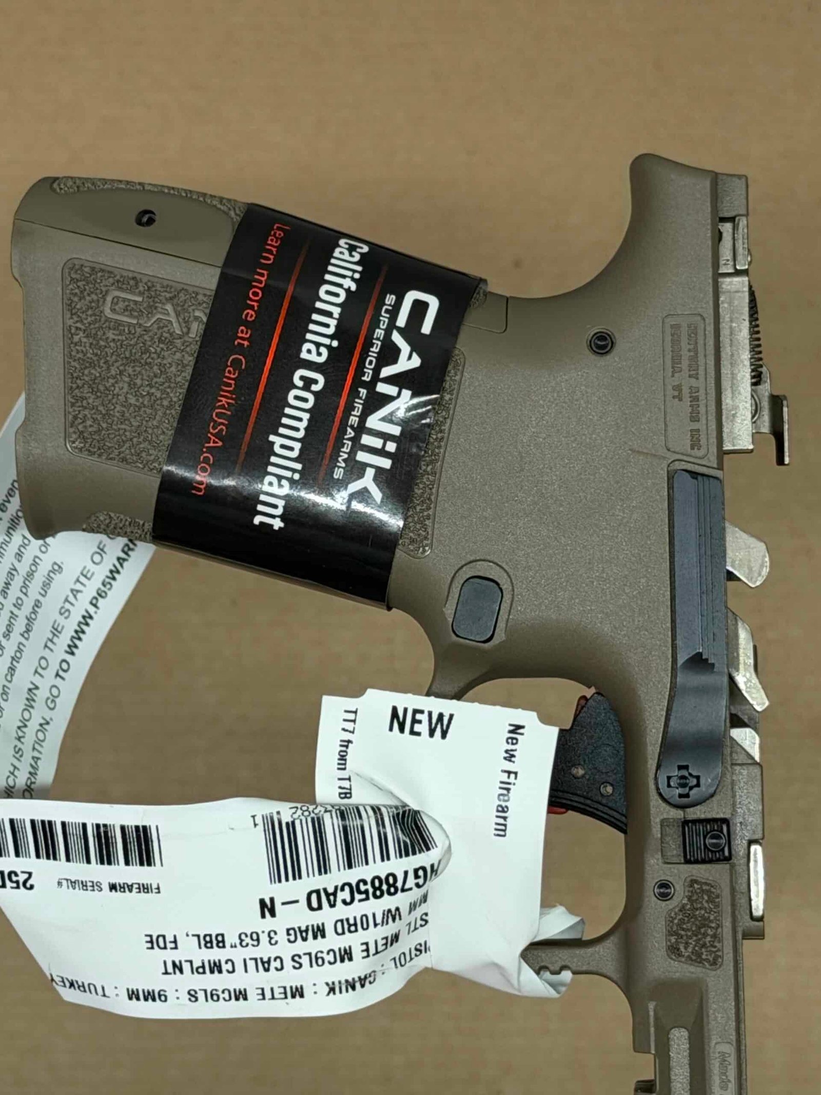 NEW - FACTORY Canik Mete MC9L 9mm Lower Frame Assembly CA Compliant Sub Compact FDE - Image 5