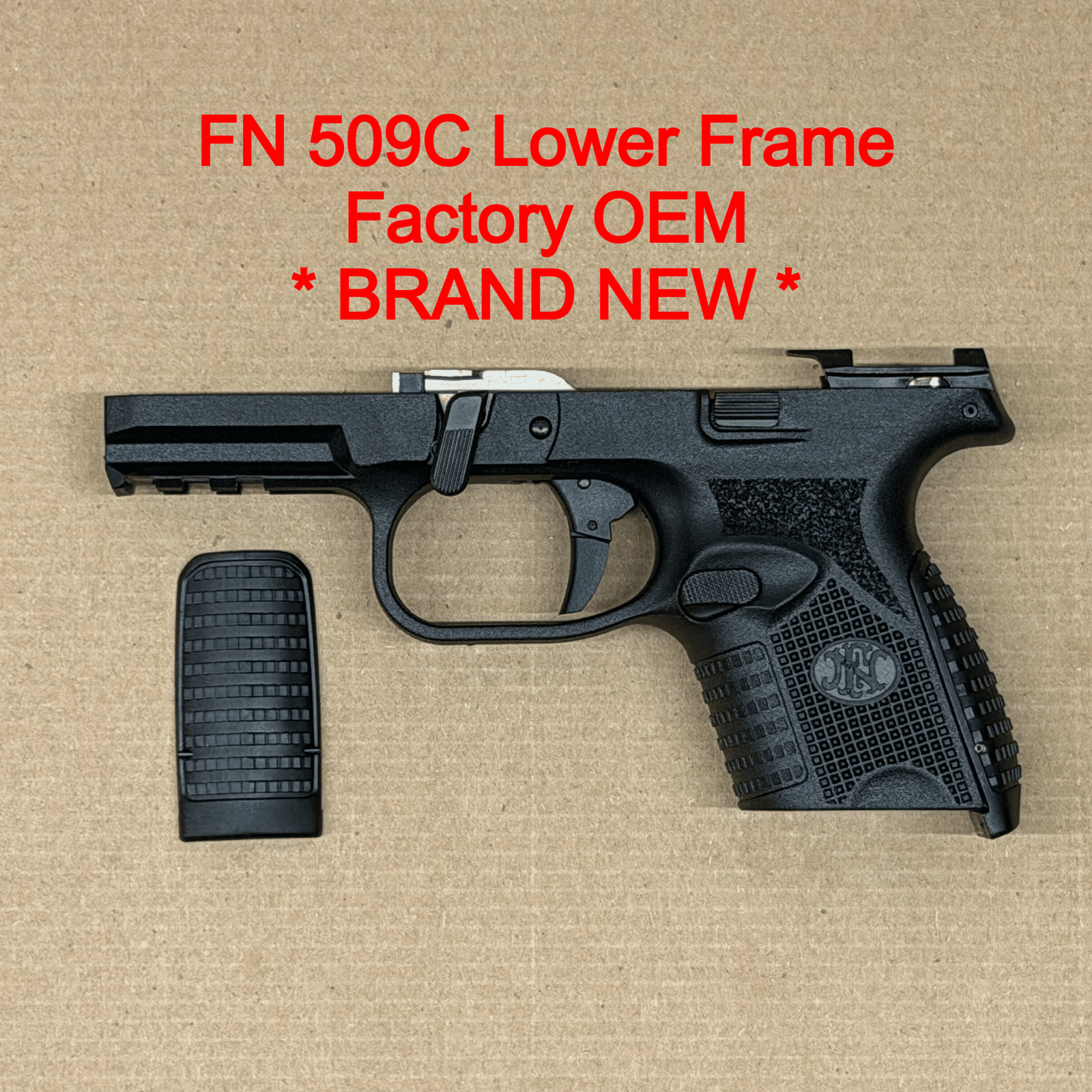 NEW - FACTORY FN 509 Compact 9mm Lower Frame Assembly Flat Face Trigger Compact Black