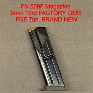 FN 509 MRD Full Size 9mm 10 Round Magazine OEM Factory FDE Tan Steel Duty Replacement - 20-100346-2