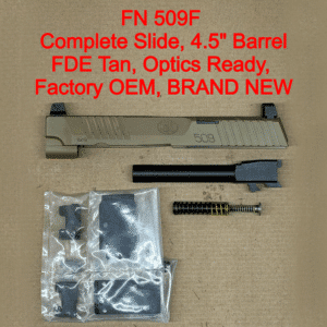 NEW - FACTORY FN 509 Full Size MRD 9mm 4.5” FDE Optics Ready Slide Assembly