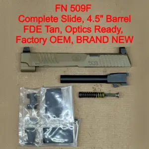 NEW - FACTORY FN 509 Full Size MRD 9mm 4.5” FDE Optics Ready Slide Assembly