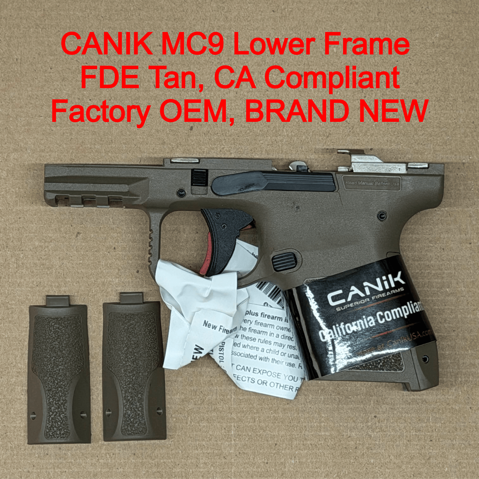NEW - FACTORY Canik Mete MC9 9mm Lower Frame Assembly Grip Module Micro Compact FDE