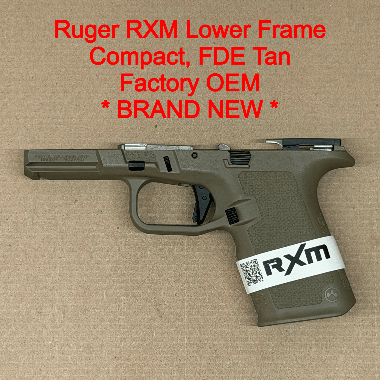 NEW - FACTORY Ruger RXM 9mm Lower Frame Assembly Glock 19 Compatible Compact FDE