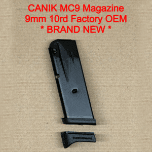Canik METE MC9 9mm 10 Round Magazine OEM Factory Black Pinky Extension Steel Replacement - MA2279