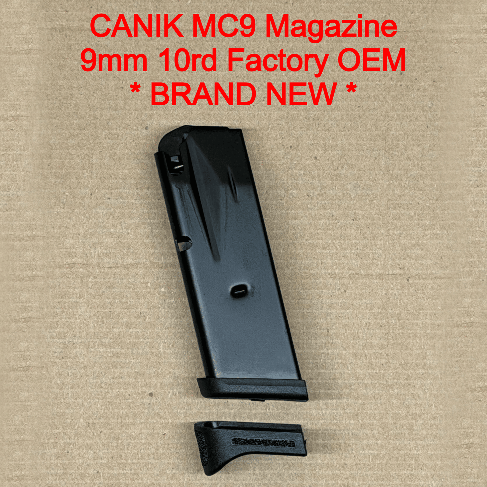 Canik METE MC9 9mm 10 Round Magazine OEM Factory Black Pinky Extension Steel Replacement - MA2279