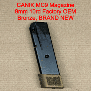 Canik METE MC9 9mm 10 Round Magazine OEM Factory Bronze Finger Rest Steel Replacement - MA2279