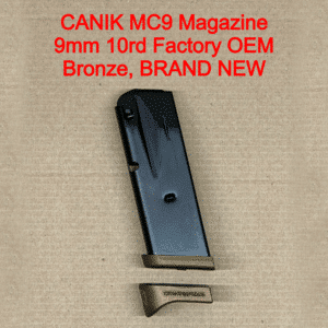 Canik METE MC9 9mm 10 Round Magazine OEM Factory Bronze Pinky Extension Steel Replacement - MA2279