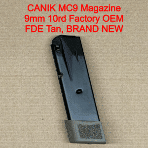 Canik METE MC9 9mm 10 Round Magazine OEM Factory FDE Tan Finger Rest Steel Replacement - MA2279D