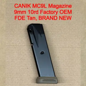 Canik METE MC9L 9mm 10 Round Magazine OEM Factory FDE Tan Steel Replacement Magazine - MA7892D