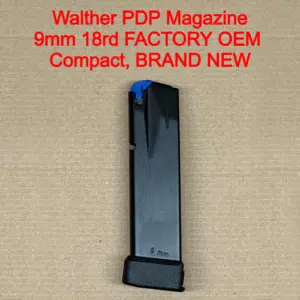 Walther PDP Pro-E Compact 9mm 18 Round Magazine OEM Factory Polymer Baseplate - 5136790