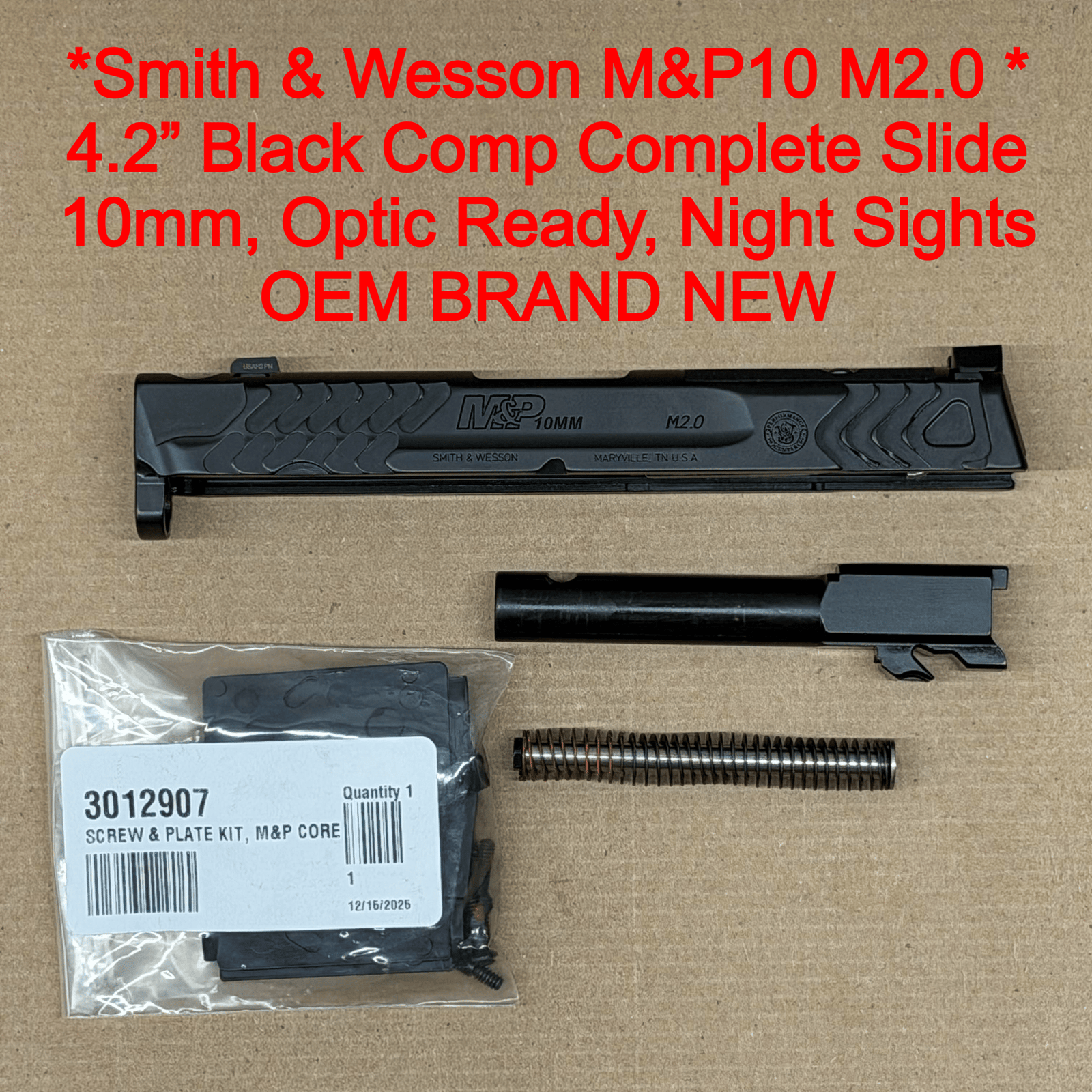 NEW - FACTORY M&P 2.0 Carry Comp Smith & Wesson S&W M&P 10mm 4” Ported Optics Ready Slide - PC